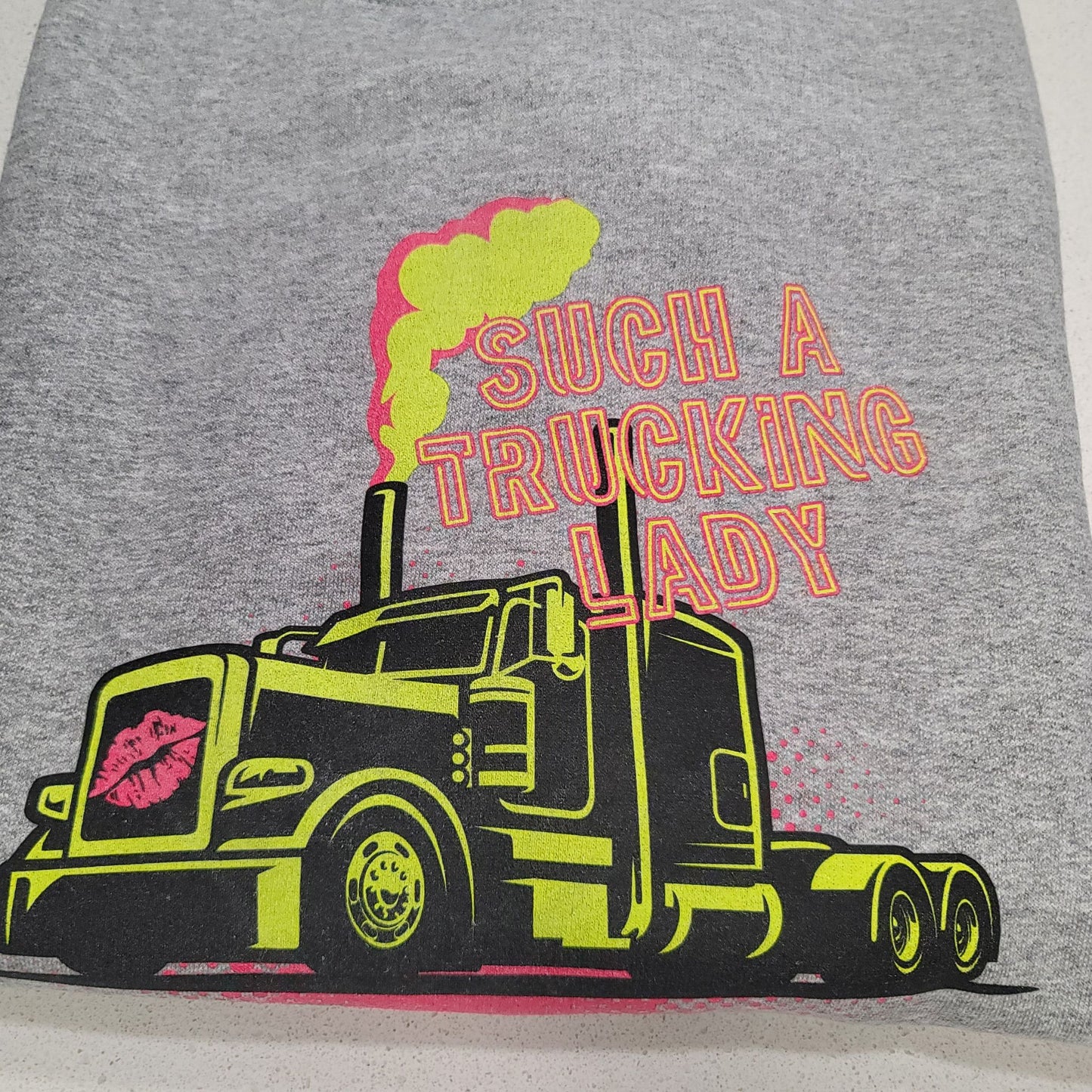 "NEON SMOKE" Such A Trucking Lady Crewneck